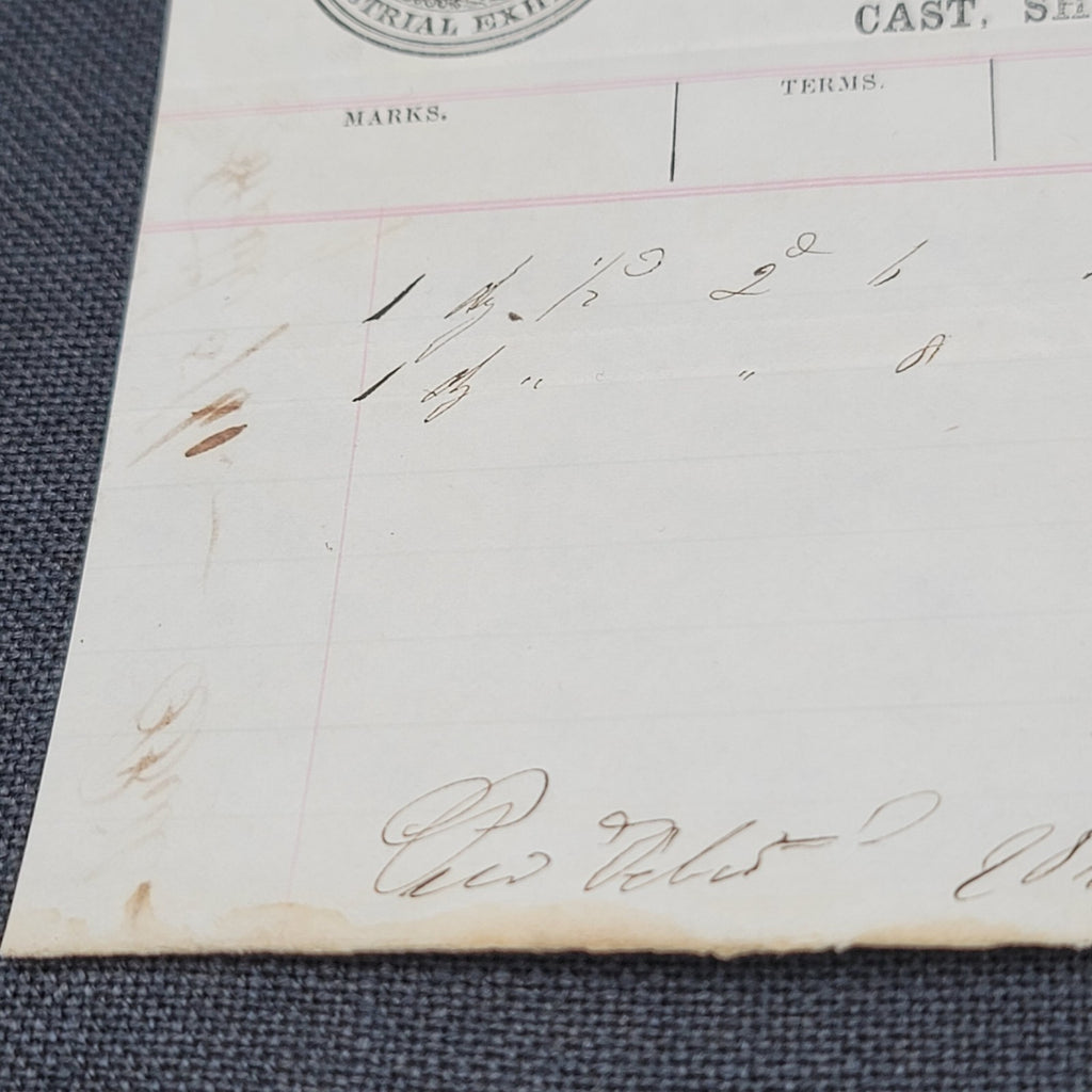 1861 Receipt for tools Geo Chatterton Files Rasps Rhode Island USA Antique