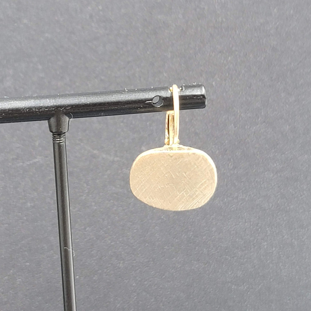 Pierced Earrings Gold tone Cross Hatch Dangle 5/8"