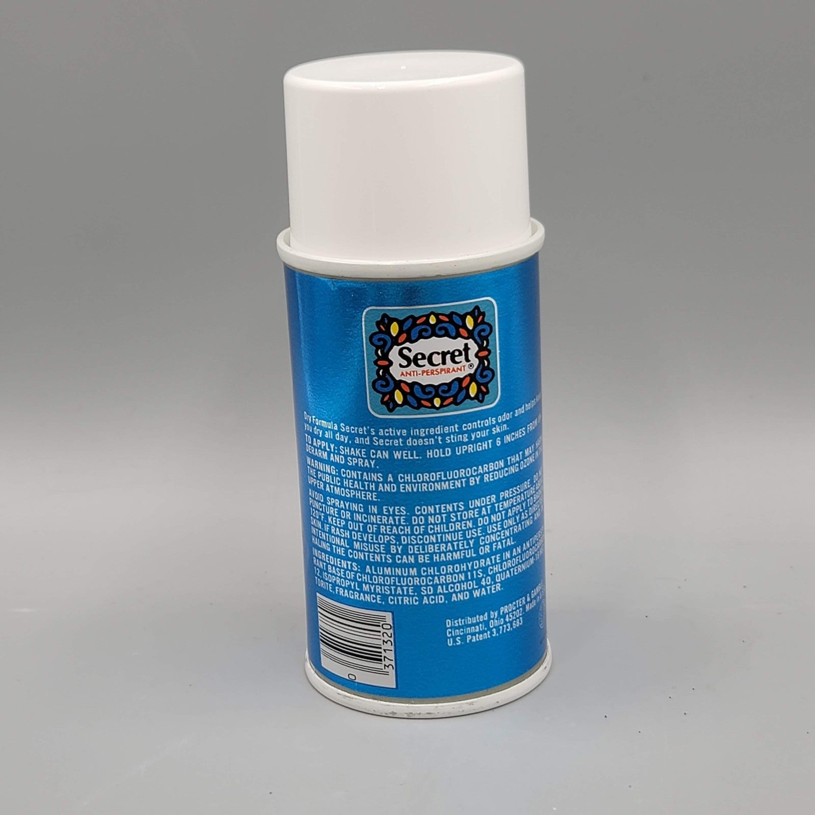 Vintage Secret Dry Formula Anti-Perspirant Aerosol 5 oz Made USA Deodorant PROP