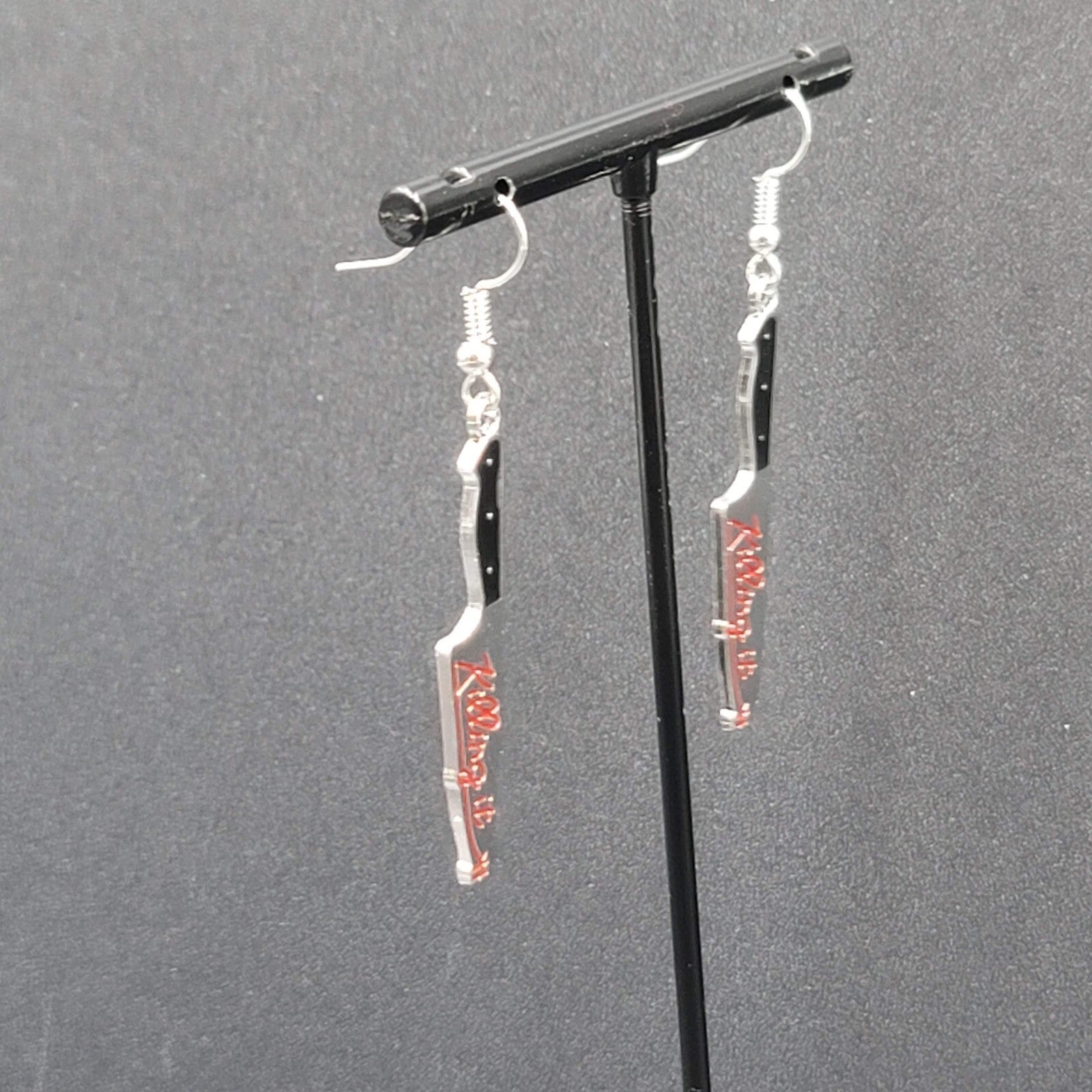 Killing It Pierced Earrings Bloody Dagger Halloween Spooky Dangle 1.75"