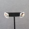 Vintage Napier Clip on Earrings Polished Silver Plated Studs 7/8"