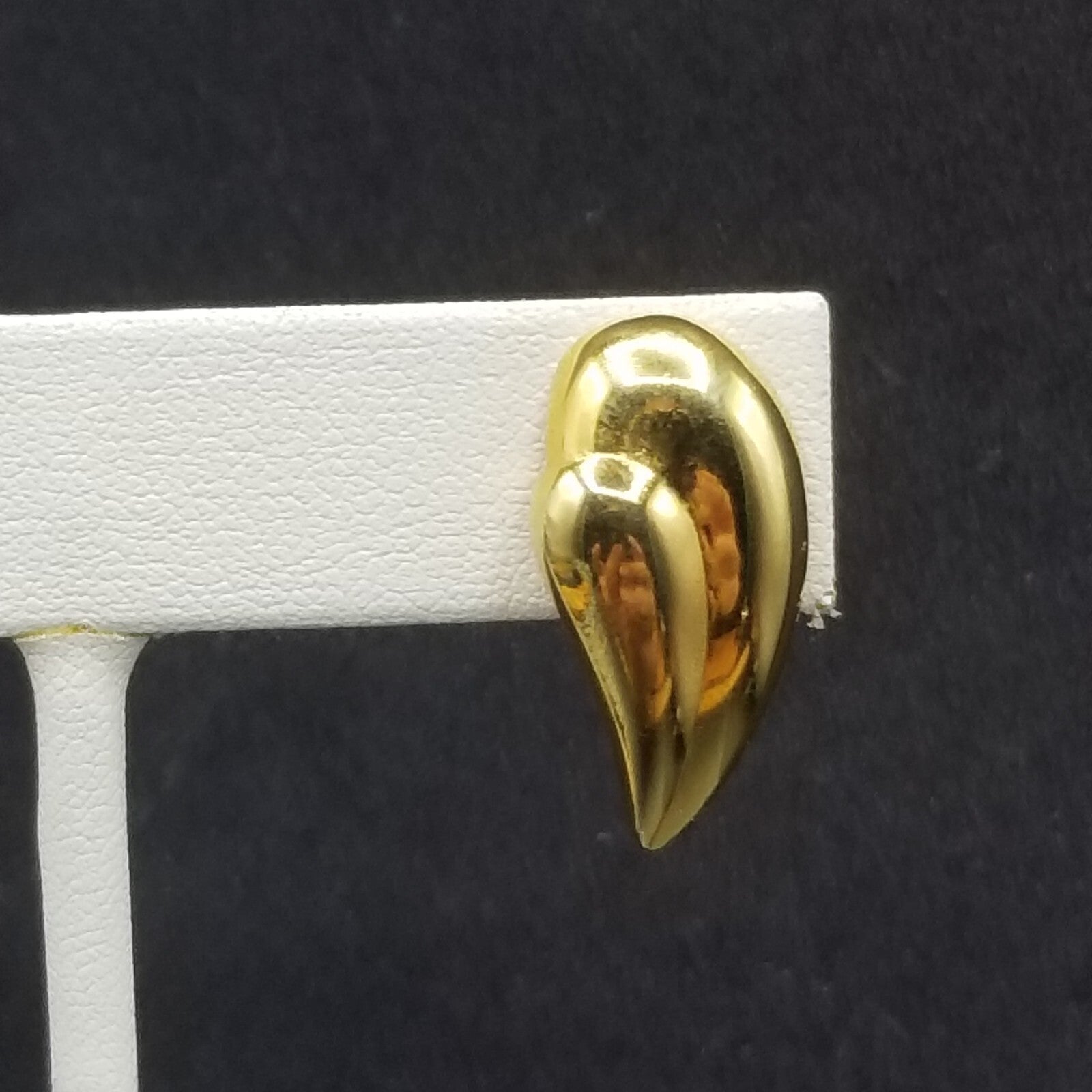 Vintage Clip on Earrings Gold Plated Statement Drop Stud 1"