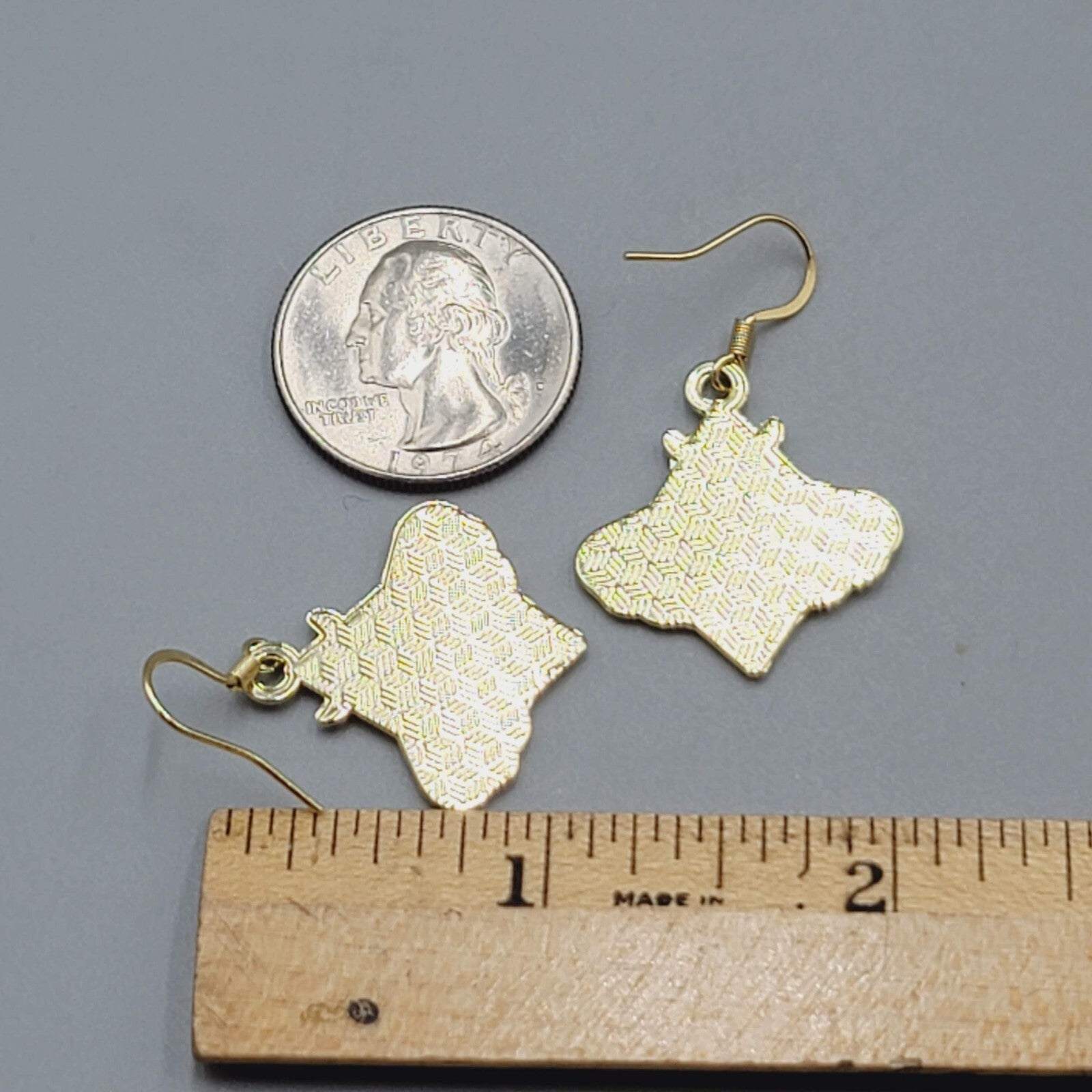 White Moth Pink Enamel Pierced Earrings Gold tone Dangle Butterfly 1"
