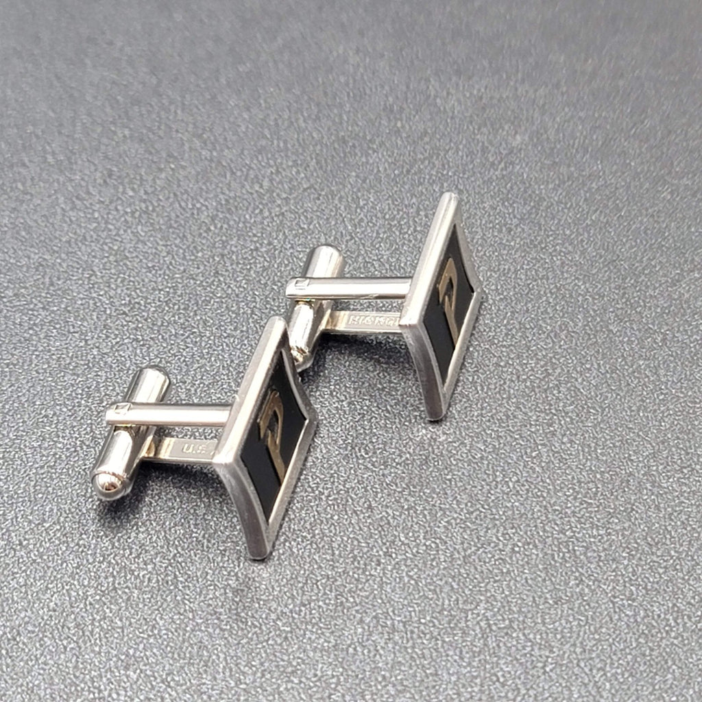 P Monogram Initial Letter Vintage HICKOK USA Cuff Links Estate Jewelry