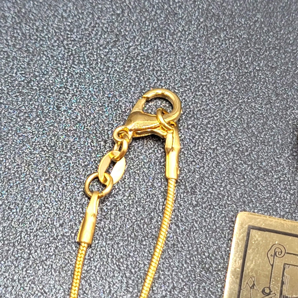 The EMPEROR Tarot Card Pendant Necklace Major Arcana Gold tone 18”.