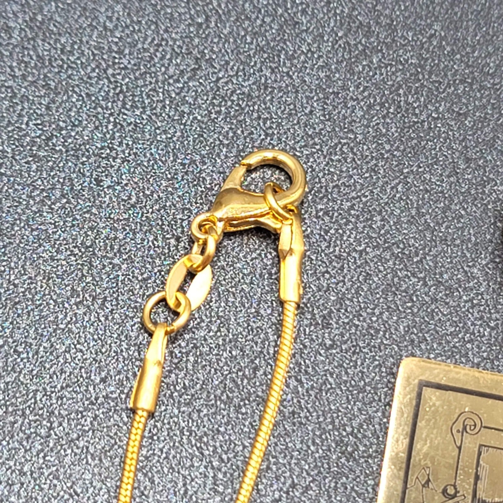 The EMPEROR Tarot Card Pendant Necklace Major Arcana Gold tone 18”.