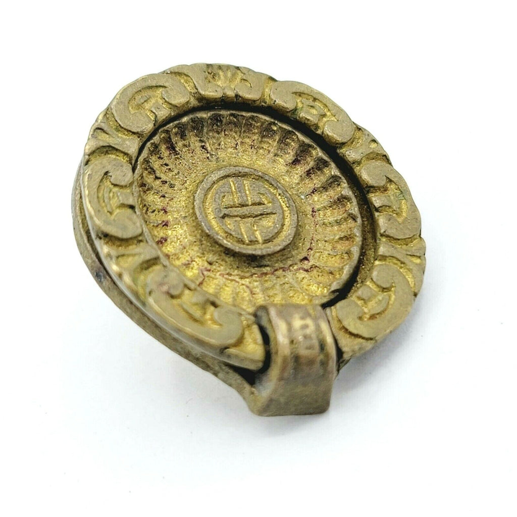 Vintage Brass Drawer Pull Handle Salvage Hardware SINGLE ONLY 1 3/8" Asian