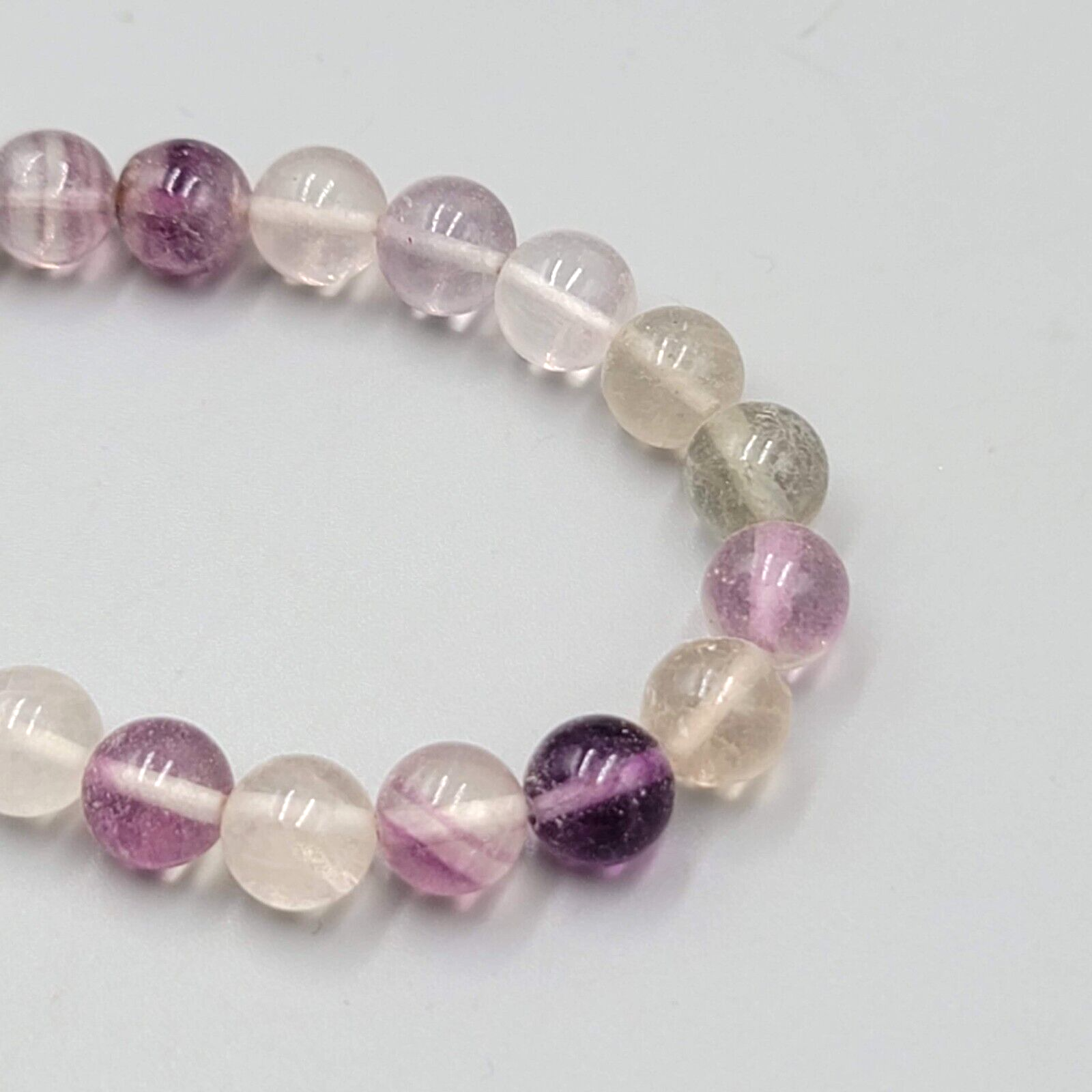 Purple Amethyst and Quartz Bead Necklace Stone 16"