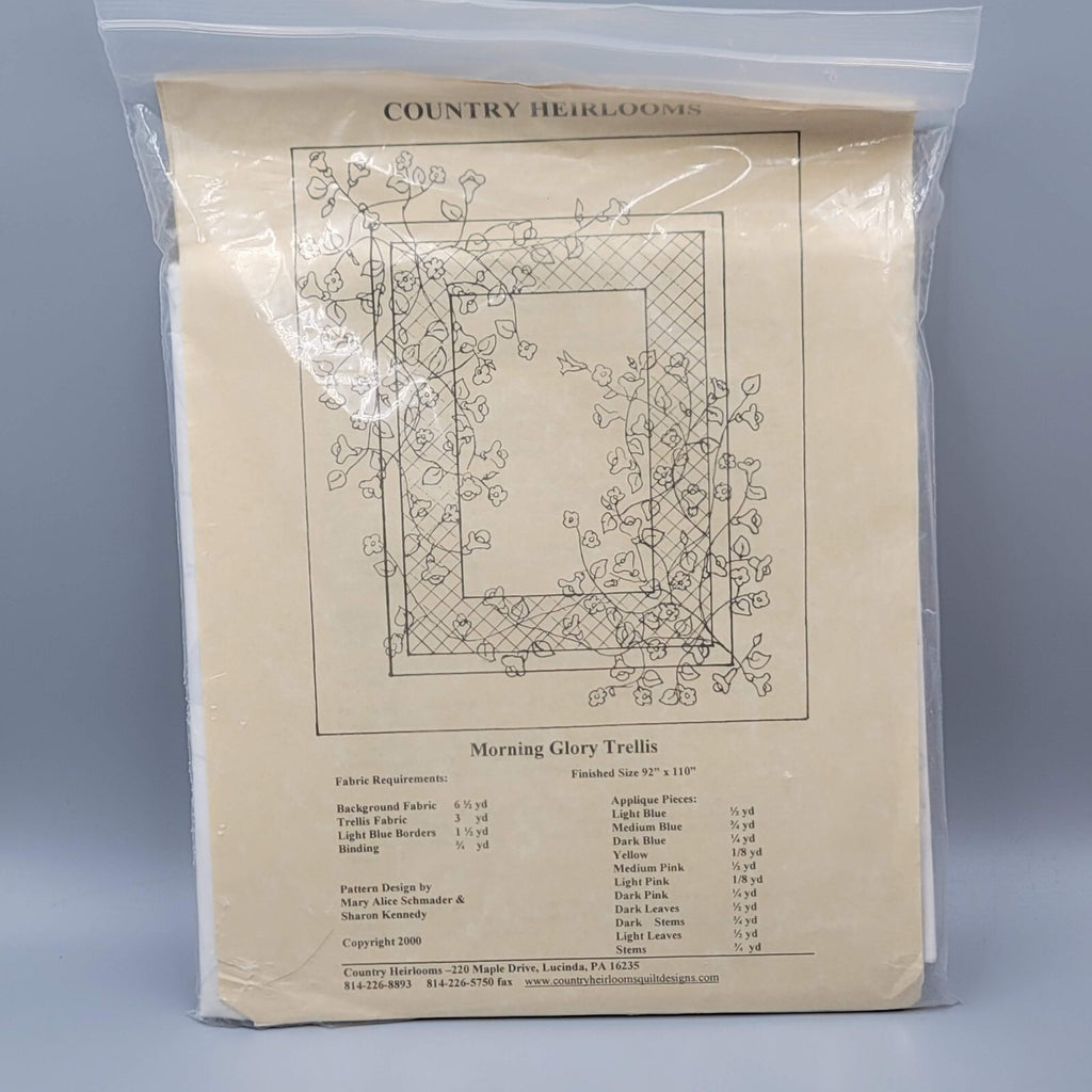 Country Heirlooms Morning Glory Trellis Quilt Pattern Only Size 92"x110"