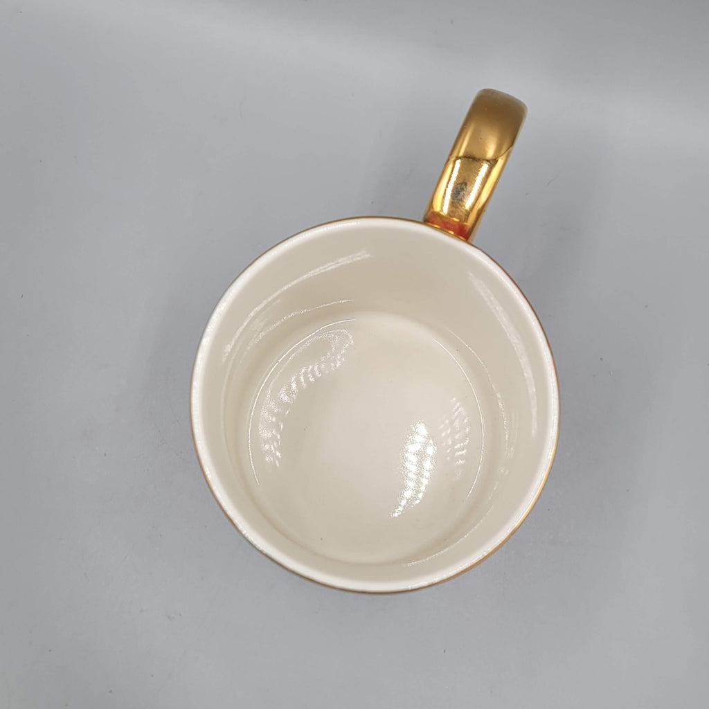 Rifle Paper Co Anthropologie Letter N Floral Mug Gold Handle Monogram Coffee Cup