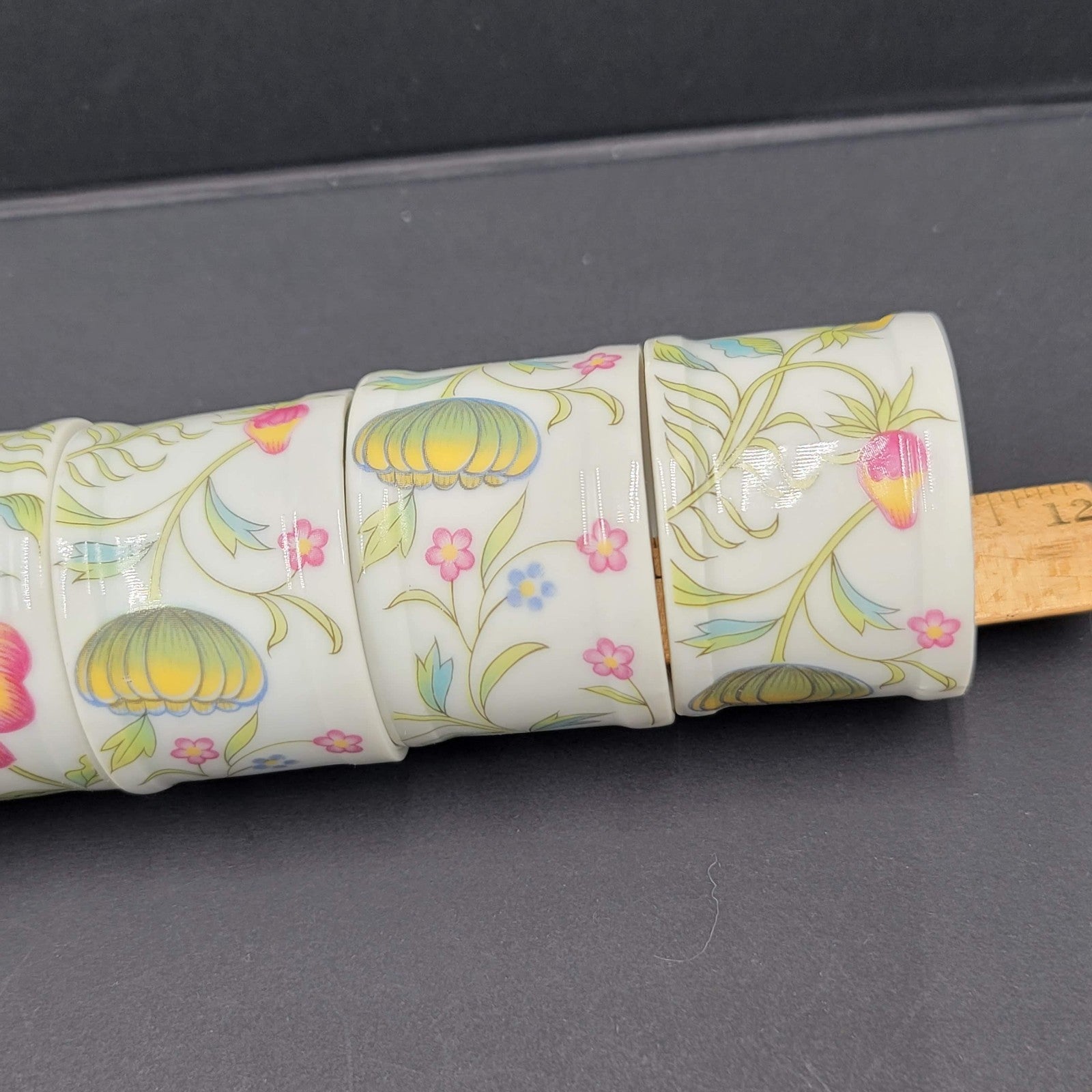 8 Napkin Rings Toscany Collection Ceramic Round Japan Table Deco Fine China