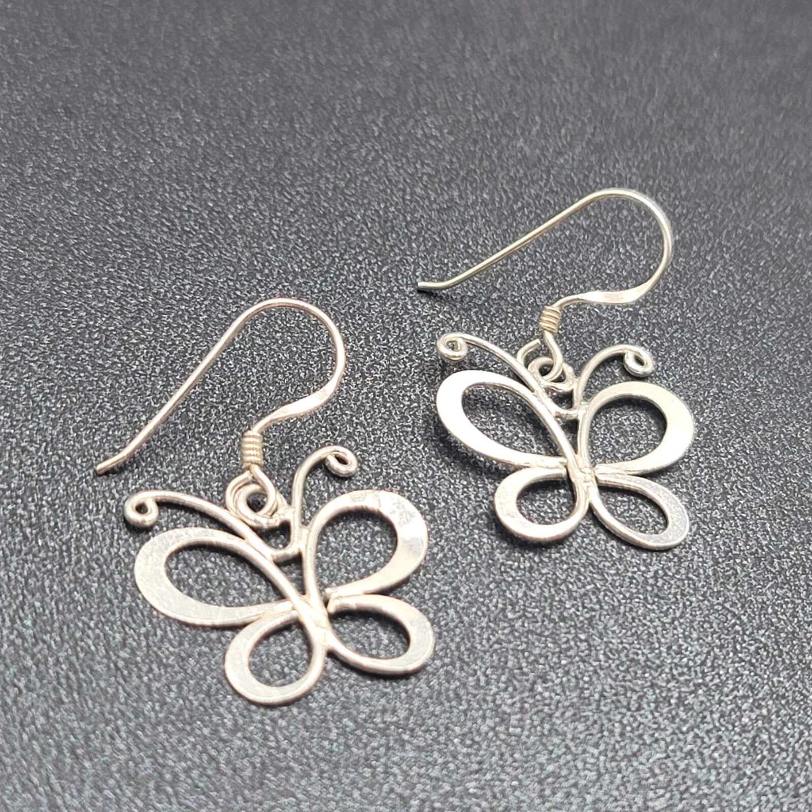 Butterfly Sterling Silver Pierced Earrings 925 5/8"