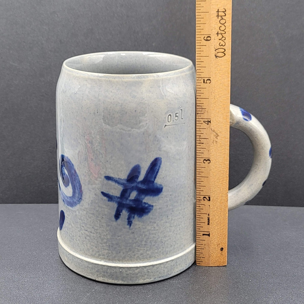 Vintage Pottery Mug Marzi Remy Stein MR Cobalt Blue Salt Glaze Stoneware 0.5L