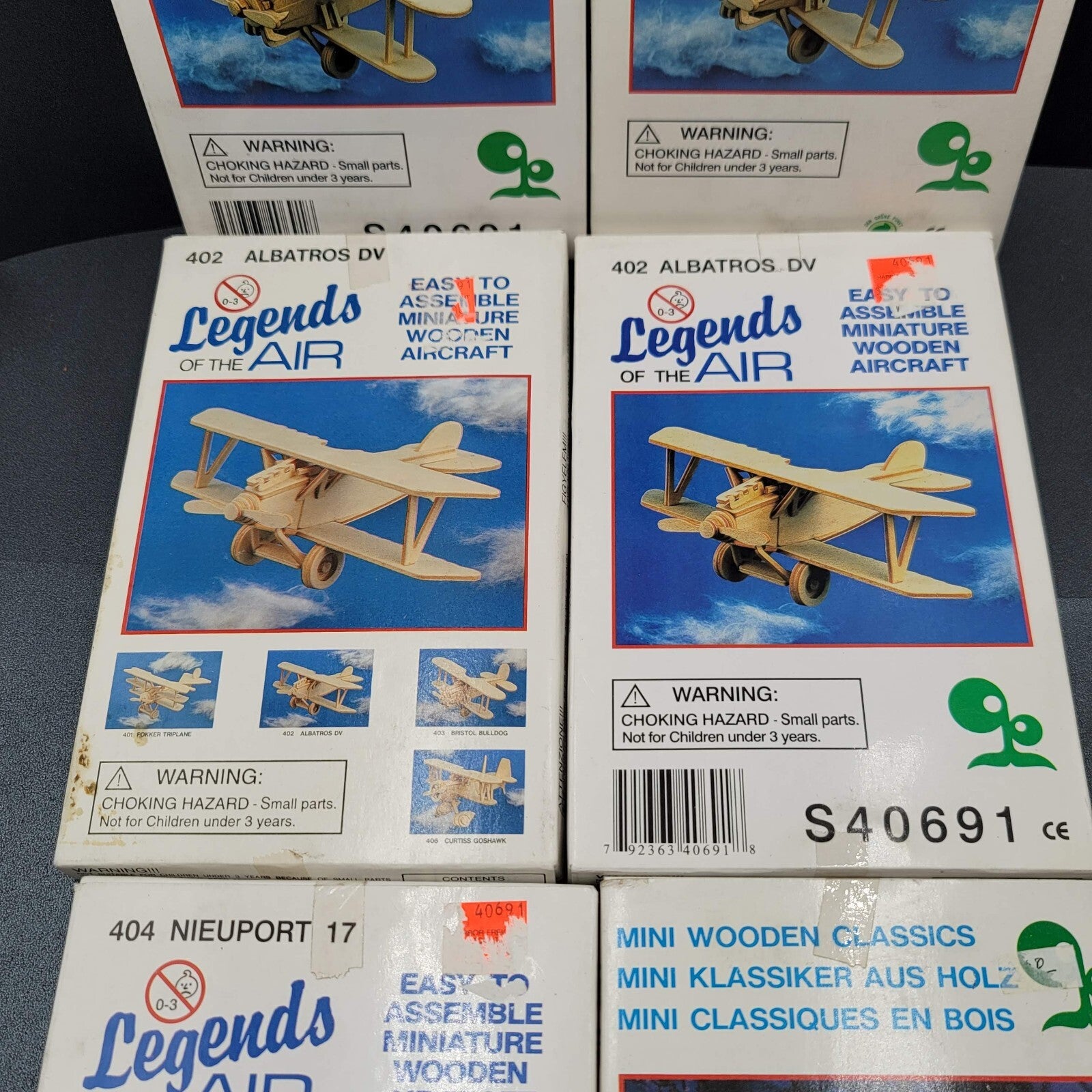 Legends of the Air Balsa wood 3 D models aircraft Complete set of 6 kits New
