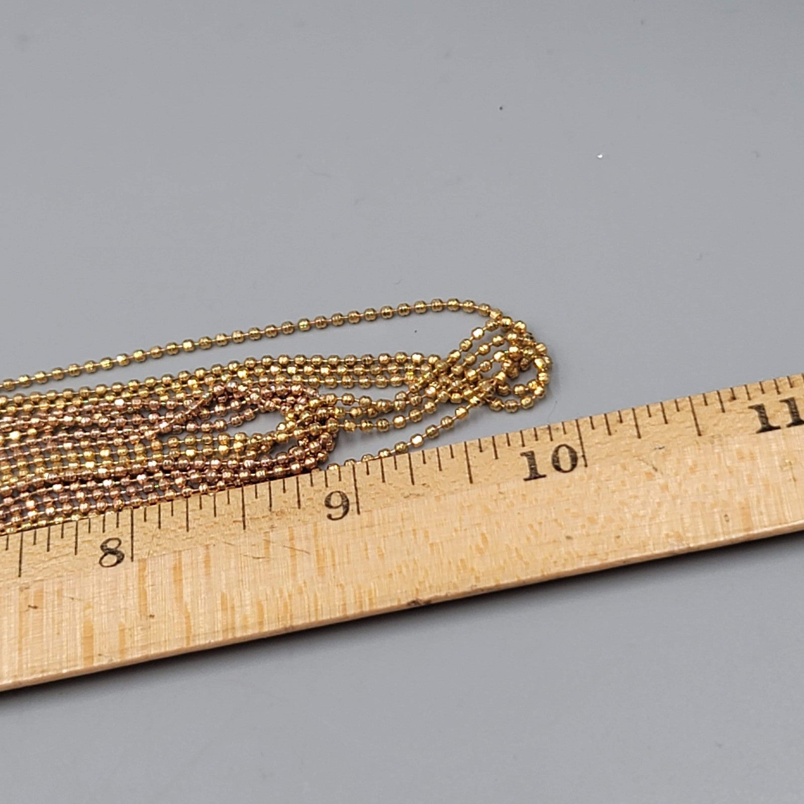 Multi Strand Ball Bead Chain Necklace Layered Two-Toned 18-20 Inch Adj