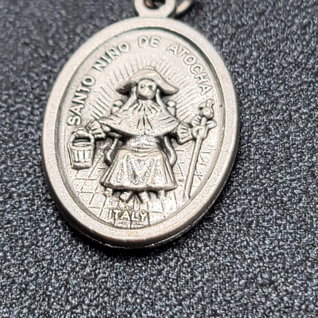 Nuestra Senora de Guadalupe Santo Nino of Atocha Medal Pendant Italy 1"
