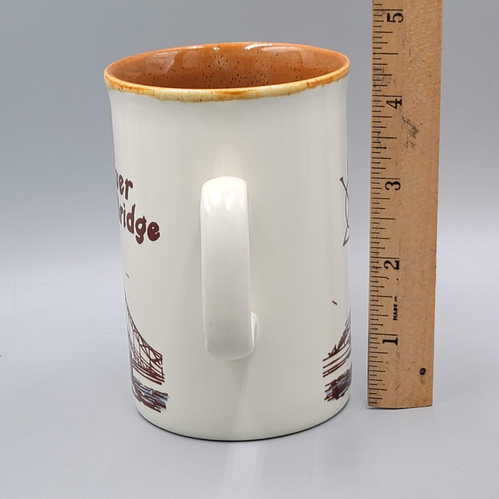 Vintage Tower Bridge Coffee Mug Tea Cup Tan Ceramic