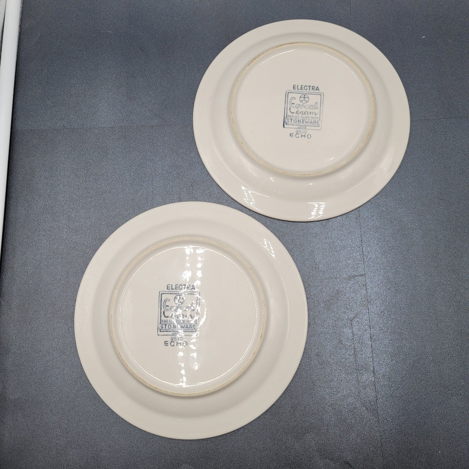 Vintage Mid Century CASUAL CERAM Electra Echo Lot of 2 Salad Plates 7.5"