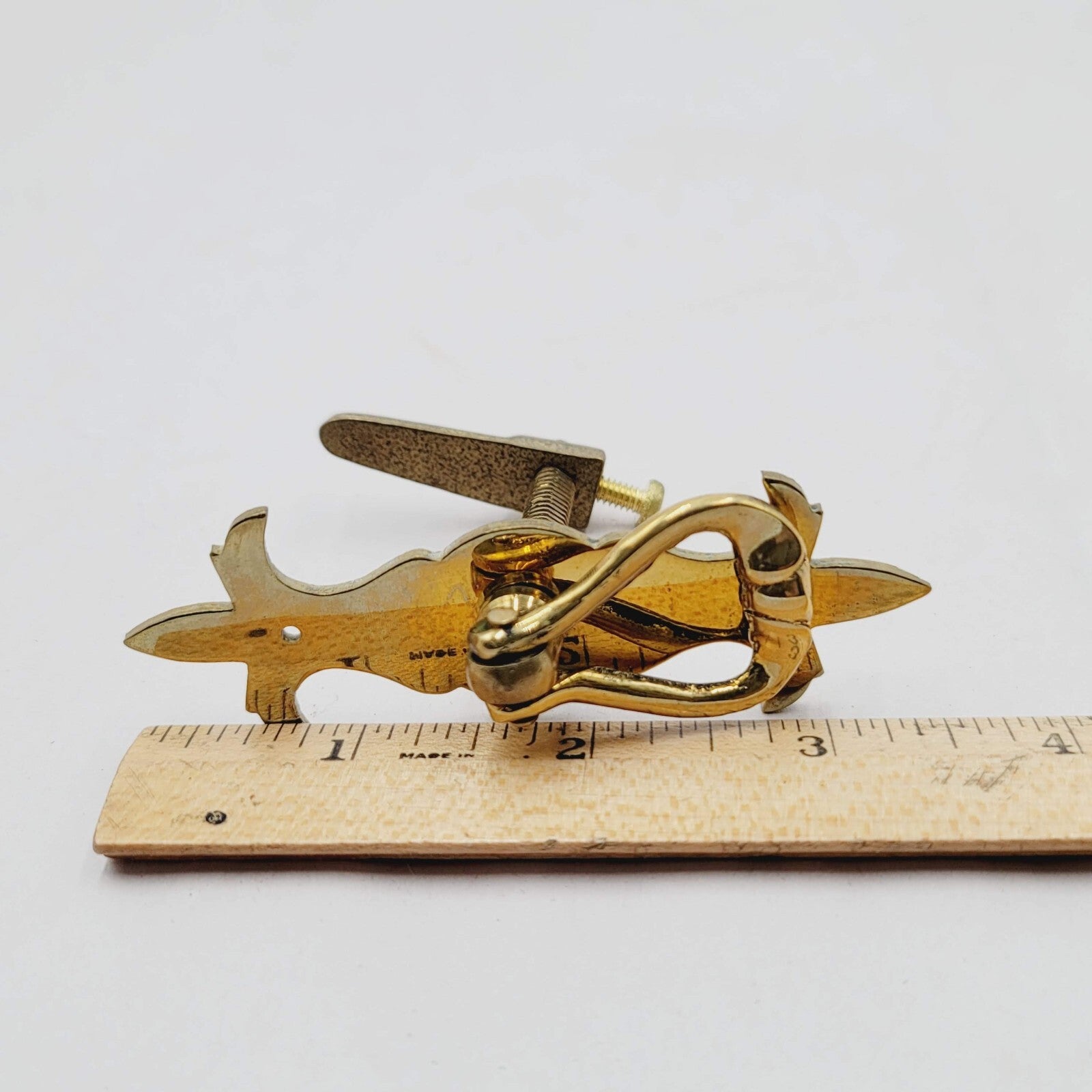Vintage Brass Drawer Pull Salvage Hardware New Old Stock with Nails
