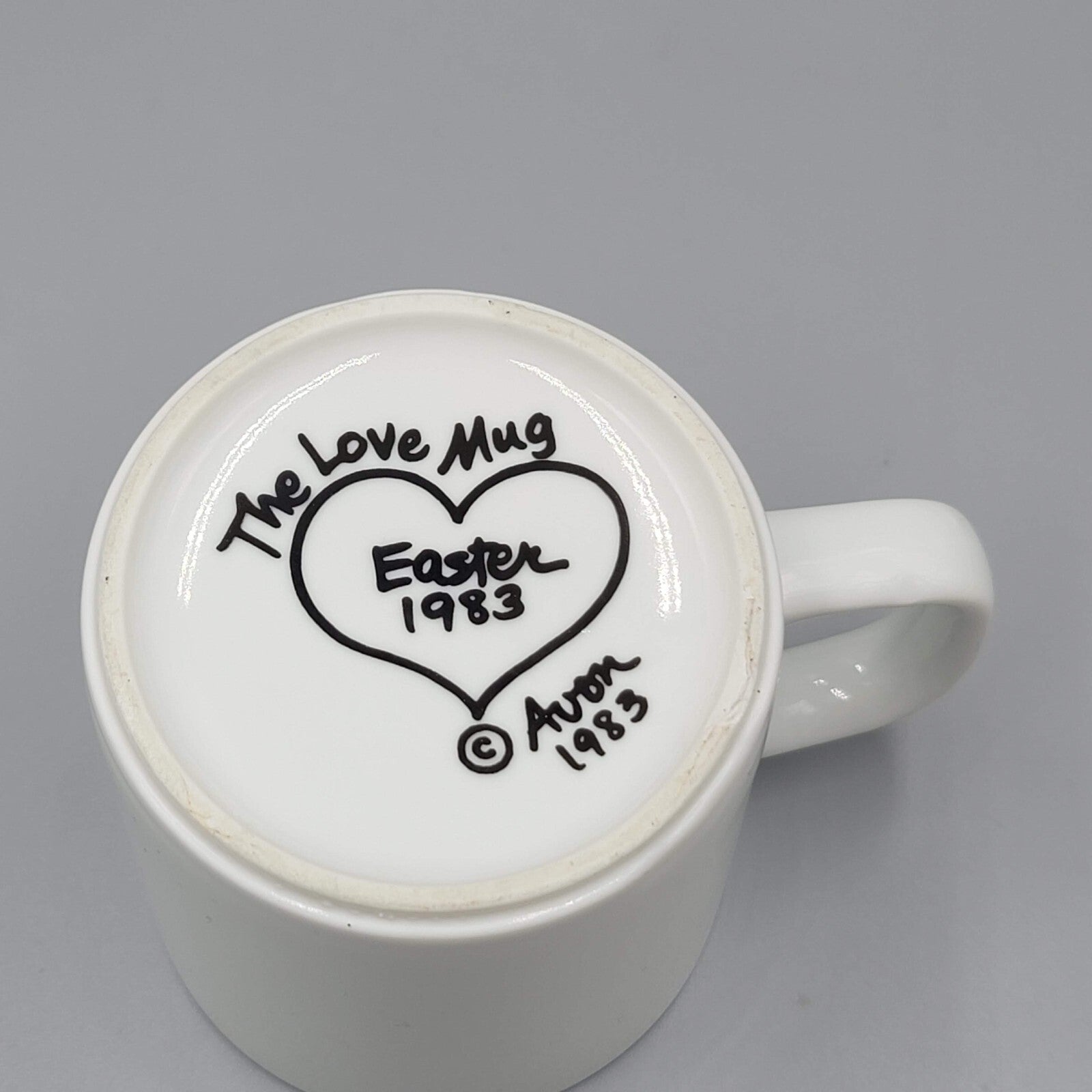 Vintage Avon Rainbow The Love Mug Coffee Cup Rainbow Heart 1983 Easter