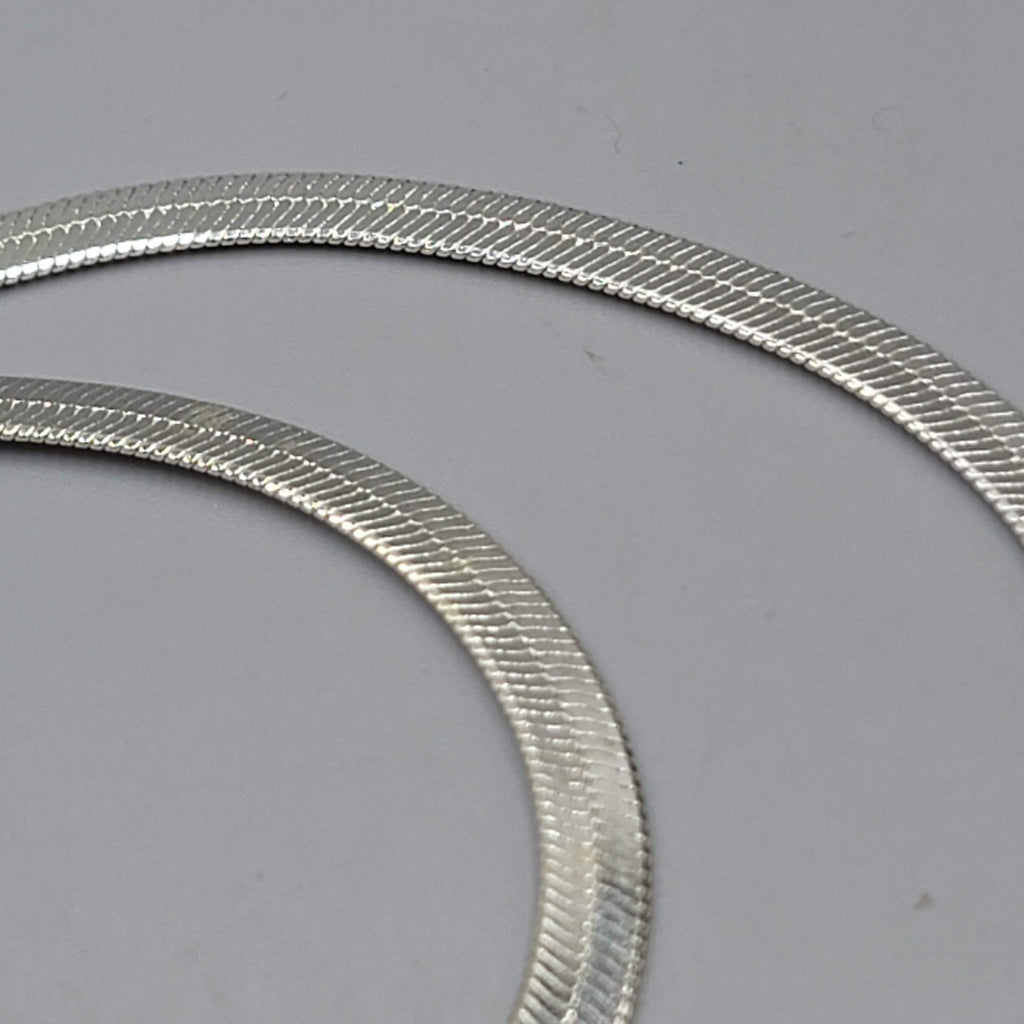 Vintage Herringbone Chain Necklace Silver Plated Estate Costume Jewelry 20"