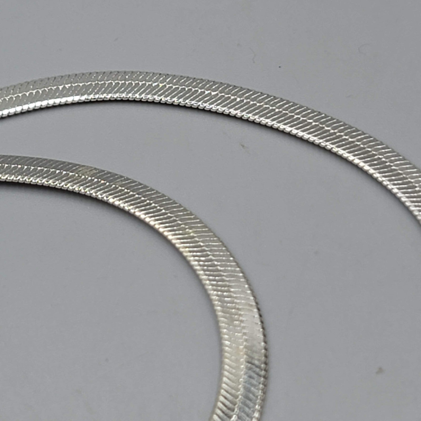 Vintage Herringbone Chain Necklace Silver Plated Estate Costume Jewelry 20"