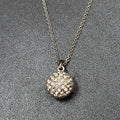 AEO American Eagle Outfitters Necklace Silvertone Long Chain Crystal Pendant 32"