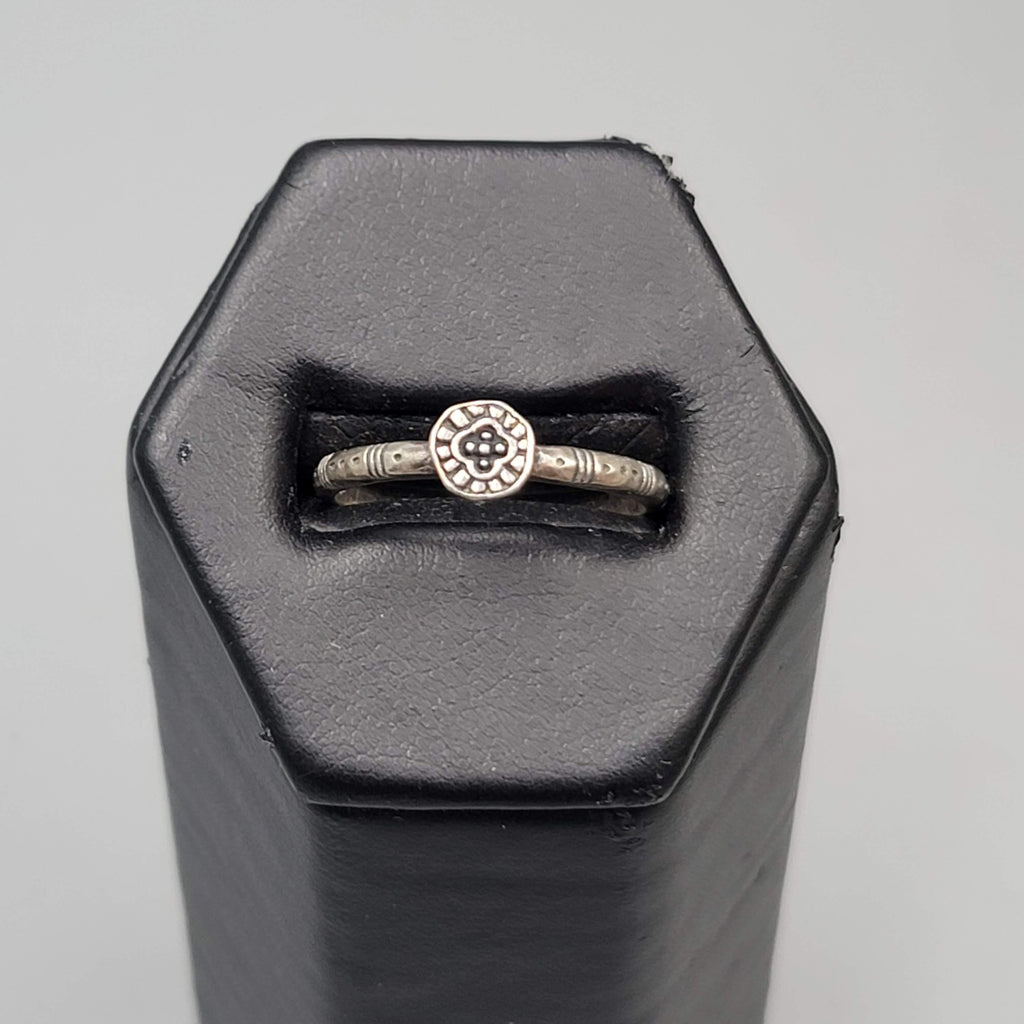 SILPADA R2466 Belle Fleur Stack Sterling Silver Circle Ring Sz 9.25