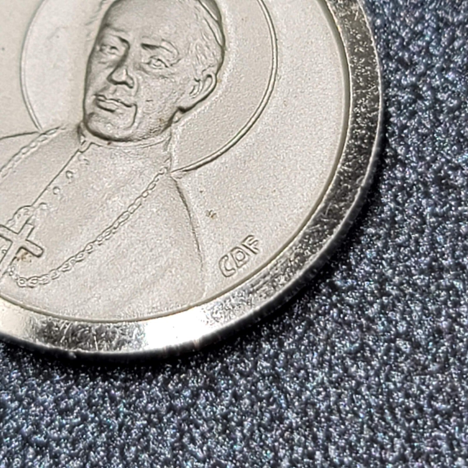 Vintage Catholic Bishop John Neumann Religious Medal 1" Silver tone