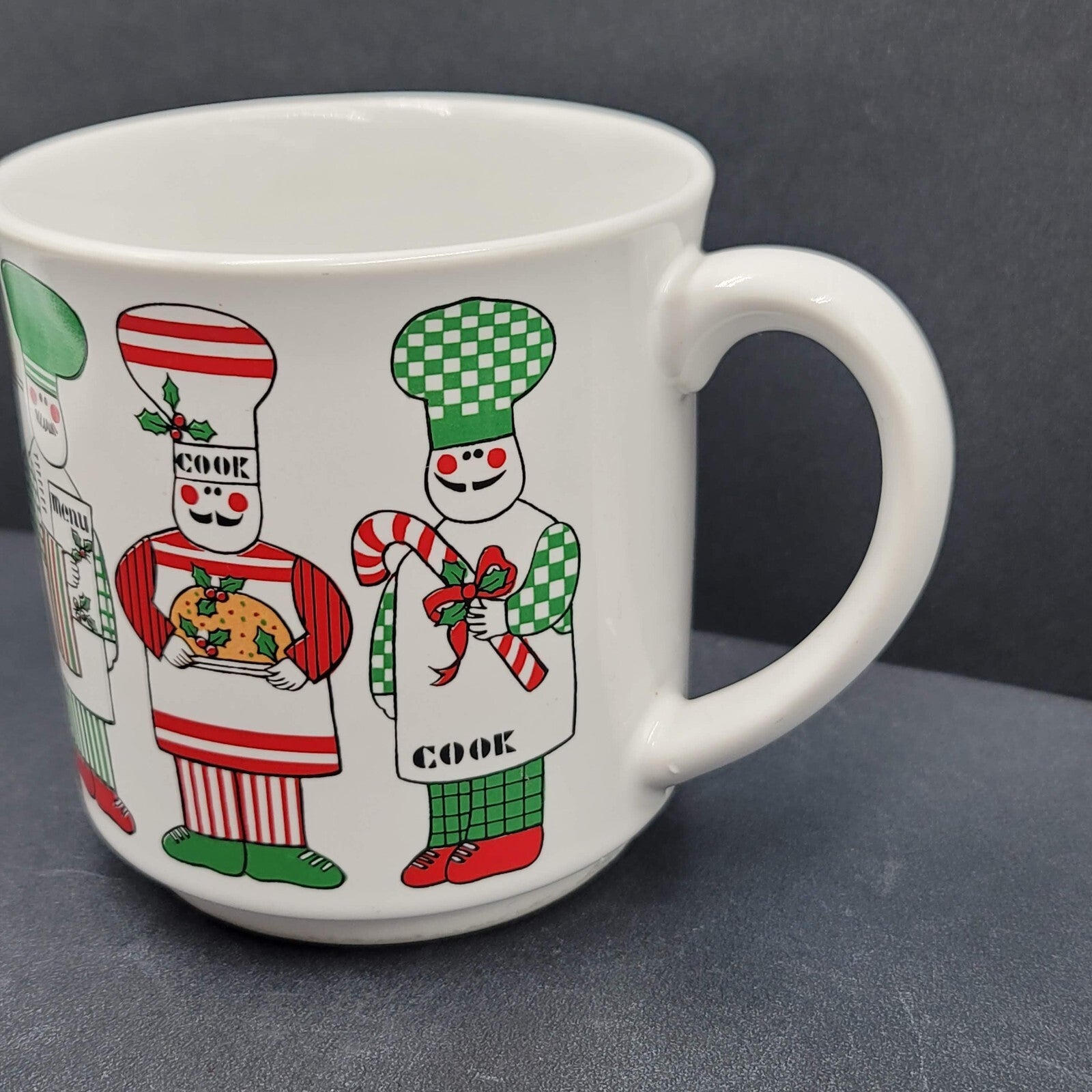 Vintage Christmas Chef Cook Coffee Mug Multicolor Made in Japan