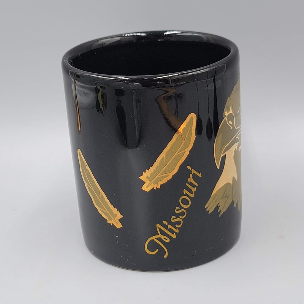 Vintage Missouri Souvenir Coffee Mug Black Gold Eagle