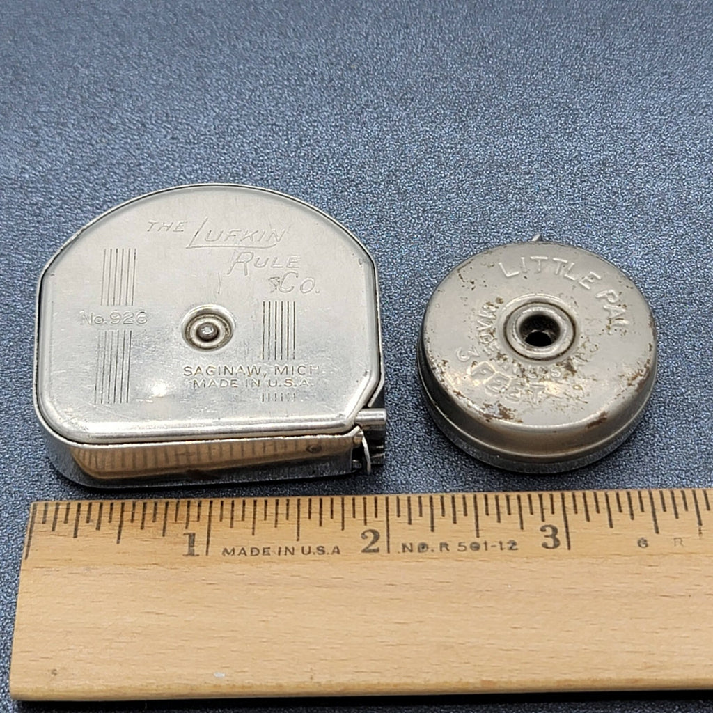 Lot of 2 Vintage Lufkin Rule Co No 926 Tape Measure LITTLE PAL 3'