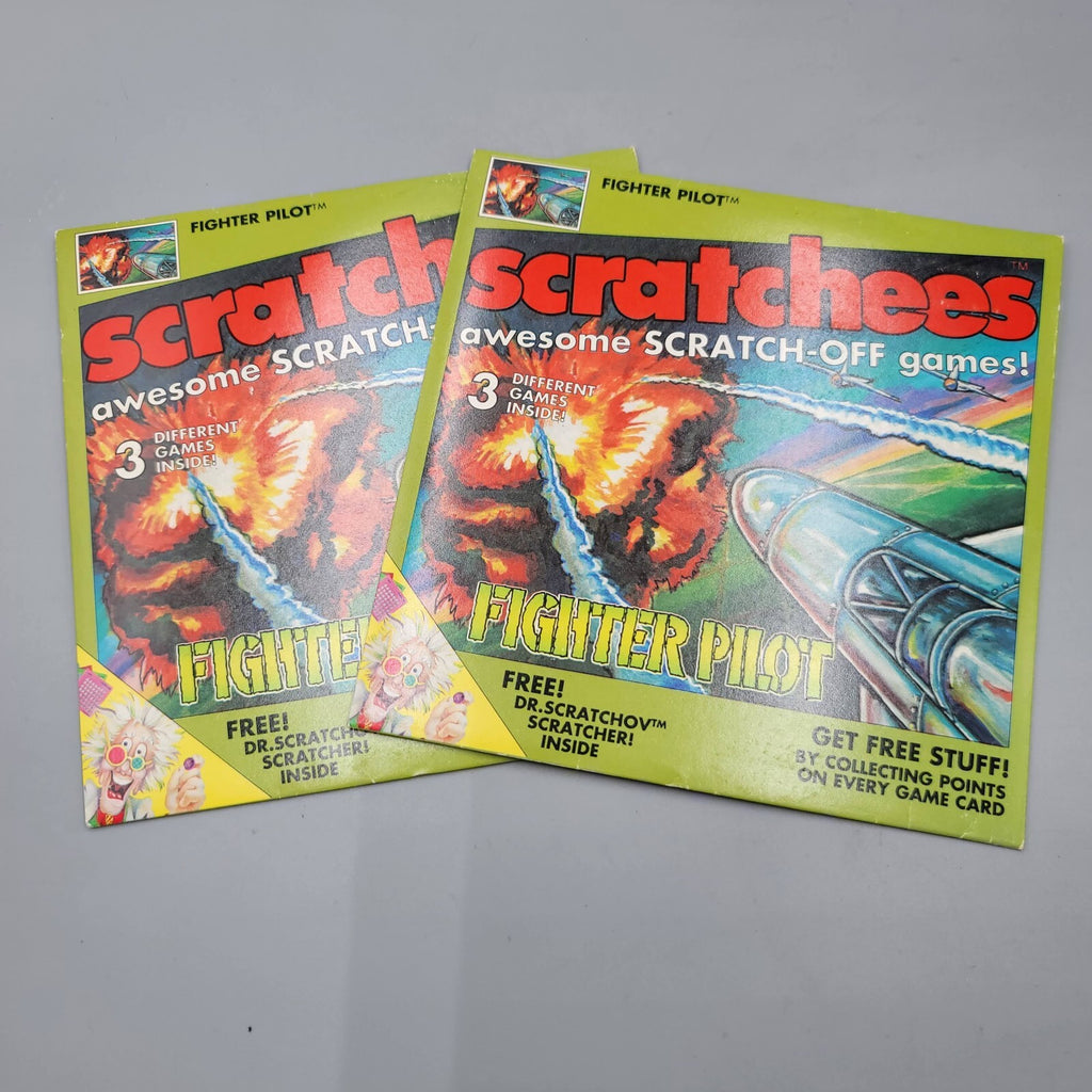 Vintage Fighter Pilot Scratchees Scratch Off Games Dr. Scratchov Lot of 2