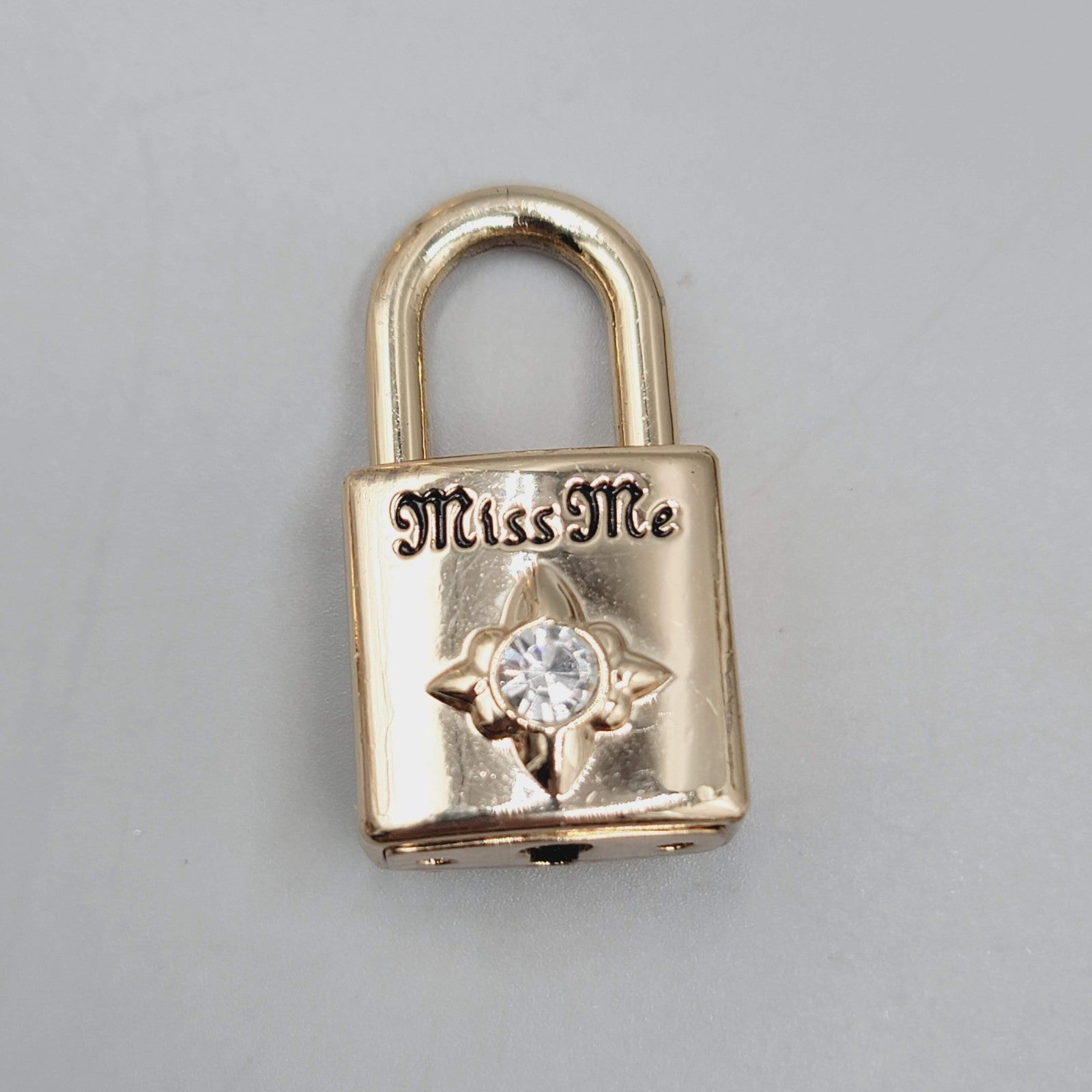 Miss Me Gold tone Rhinestone PADLOCK (NO KEY)