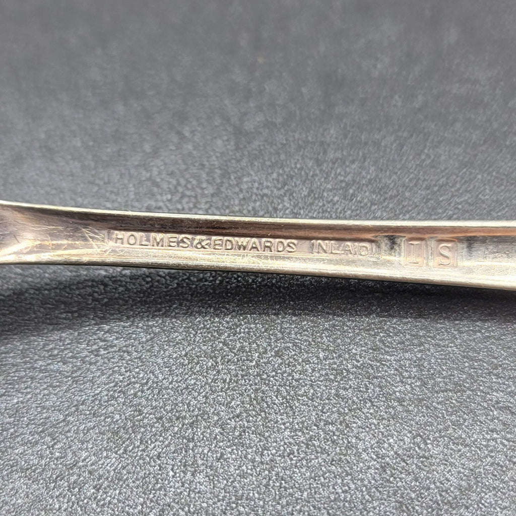 2 SOLID SERVING SPOONS HOLMES & EDWARDS  SILVERPLATE FLATWARE 8.25"
