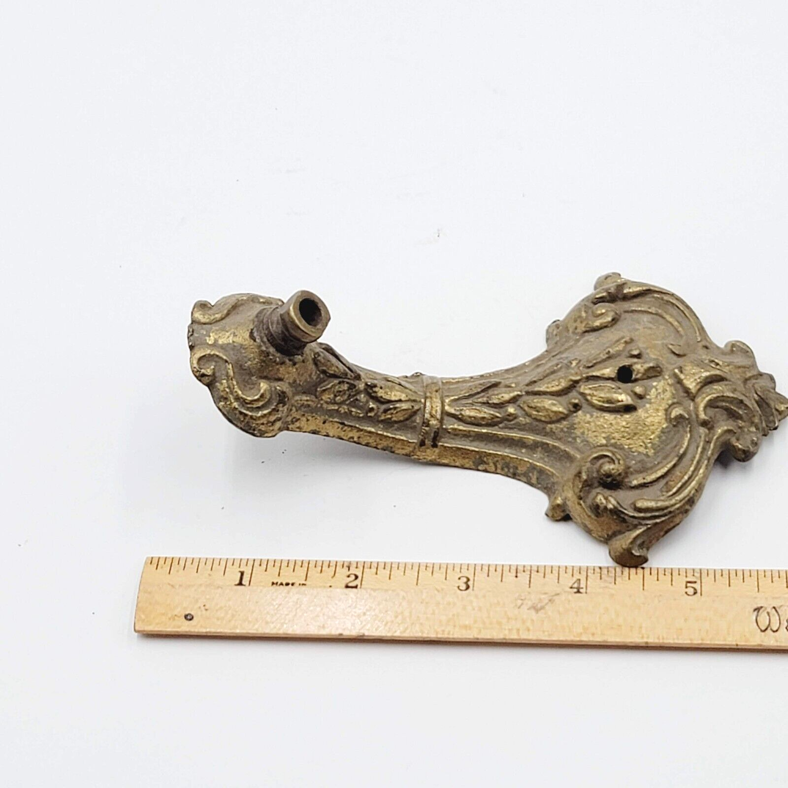 Antique Art Nouveau Deco Solid Brass Bridge Lamp Part Salvage Reclaimed 0015