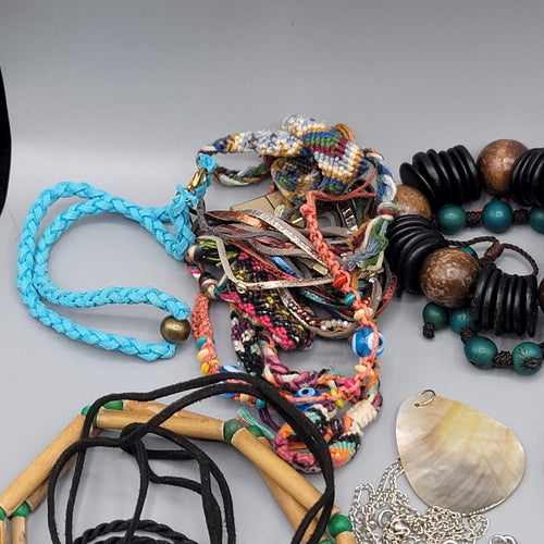 Colorful Jewelry Lot Necklaces Bracelets Earrings 38 pcs ALL WEARABLE or RESALE