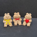Vintage Miniature Mini by Lutz Pig Figurines Resin Heart Bow Scarf 1.5"