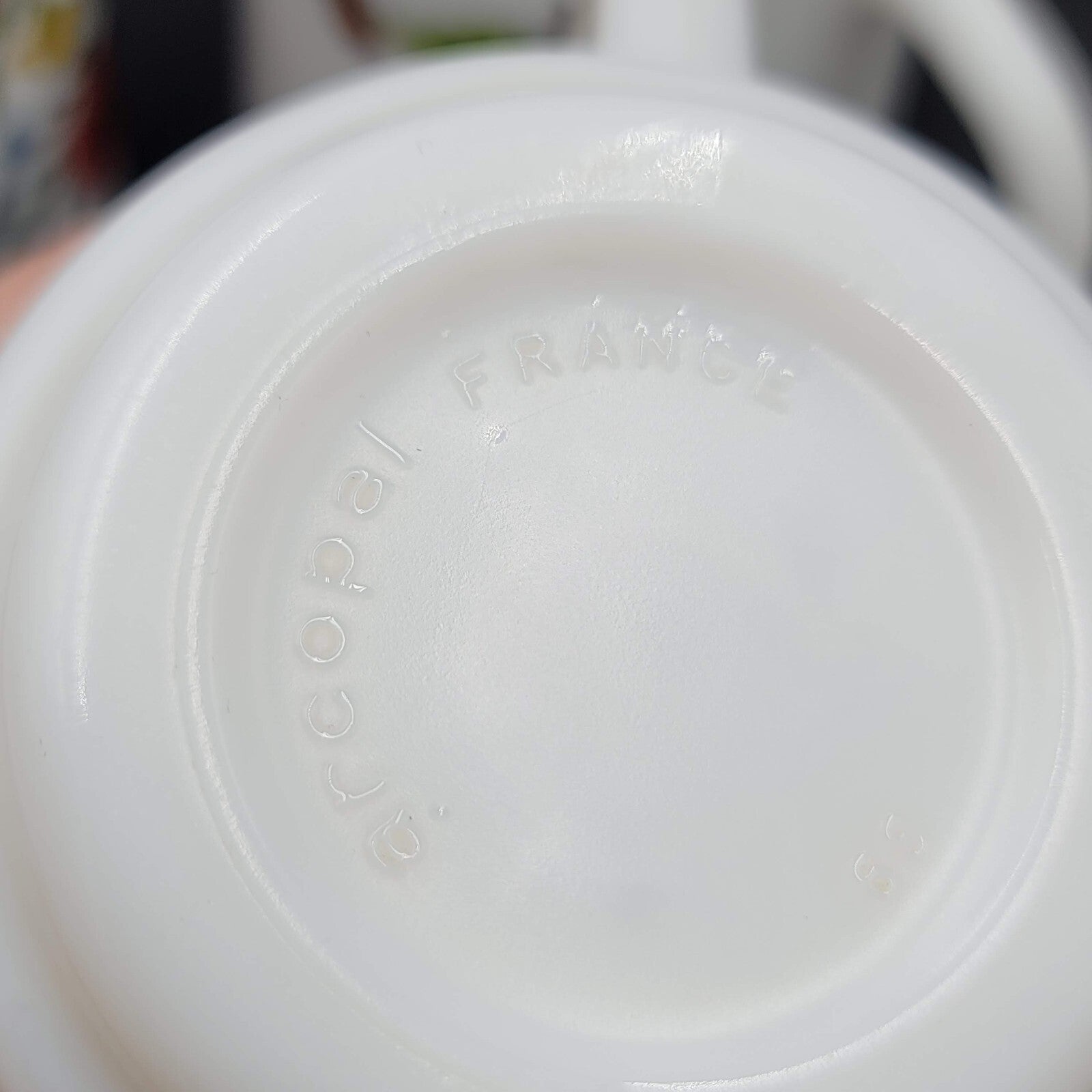 Vtg White Milk Glass Coffee Mugs Made in France Lot of 3 Butterfly Flowers Plant