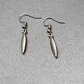 Pierced Earrings Black Metal Minimalist Dangle 7/8"