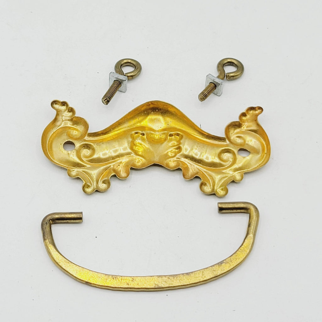 Vintage Brass Drawer Bail Pull Salvage Hardware Reclaimed 3"