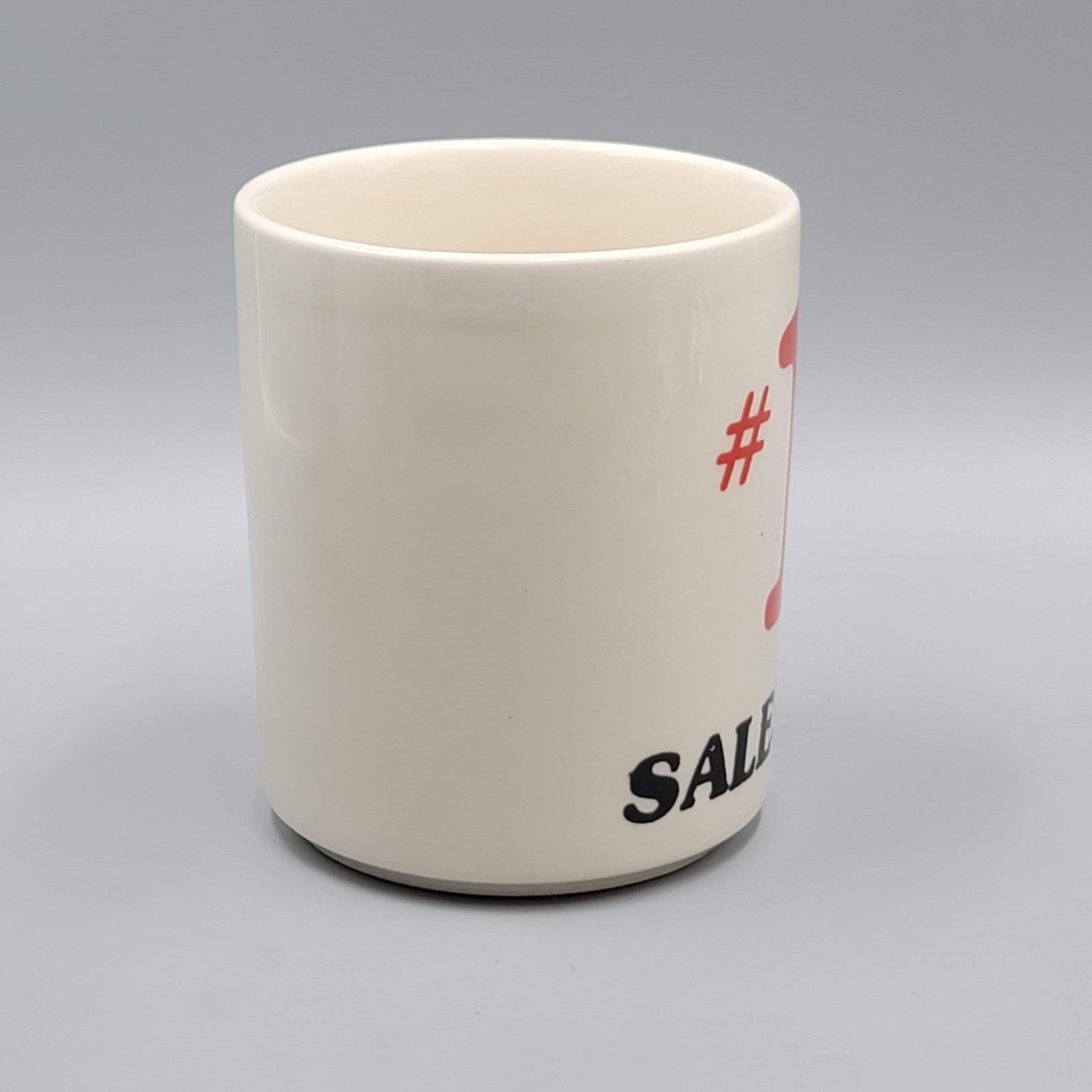 Vintage #1 Salesman Coffee Mug Cup White Red Black Ceramic Made in England