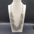 Silver tone Necklace Double Strand Circle Links 24" - 27" Adj