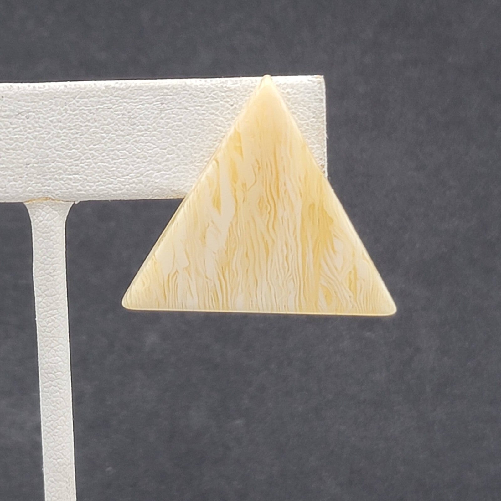 Vintage Pierced Earrings Resin Translucent Triangle Drop 1"