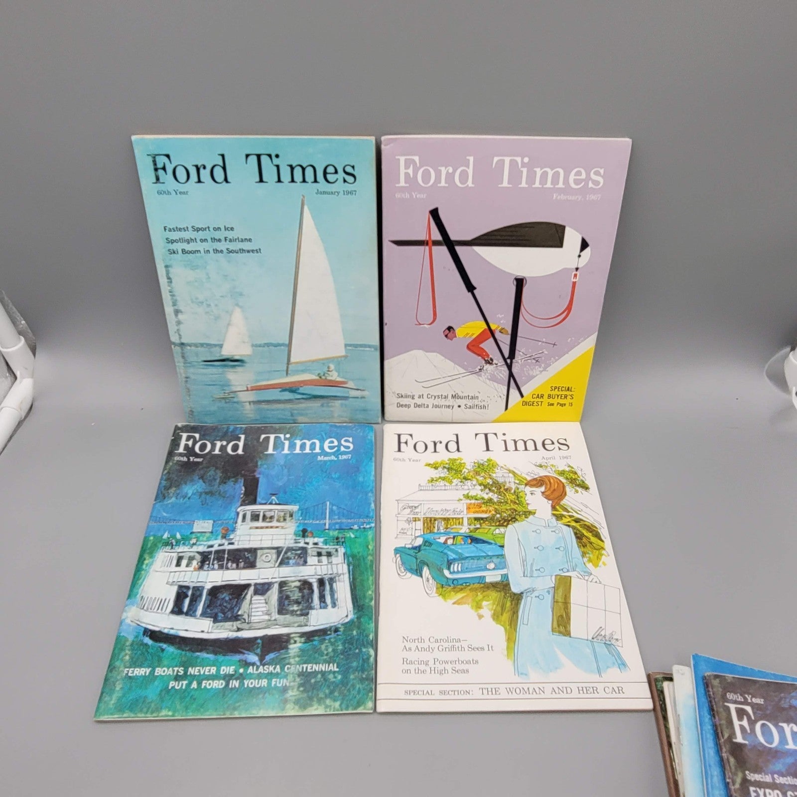 Vintage Ford Times Magazines Lot of 24 FULL YEARS 1966 & 1967