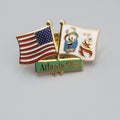 Atlanta 1996 Double Flag USA Flag Olympic Pin