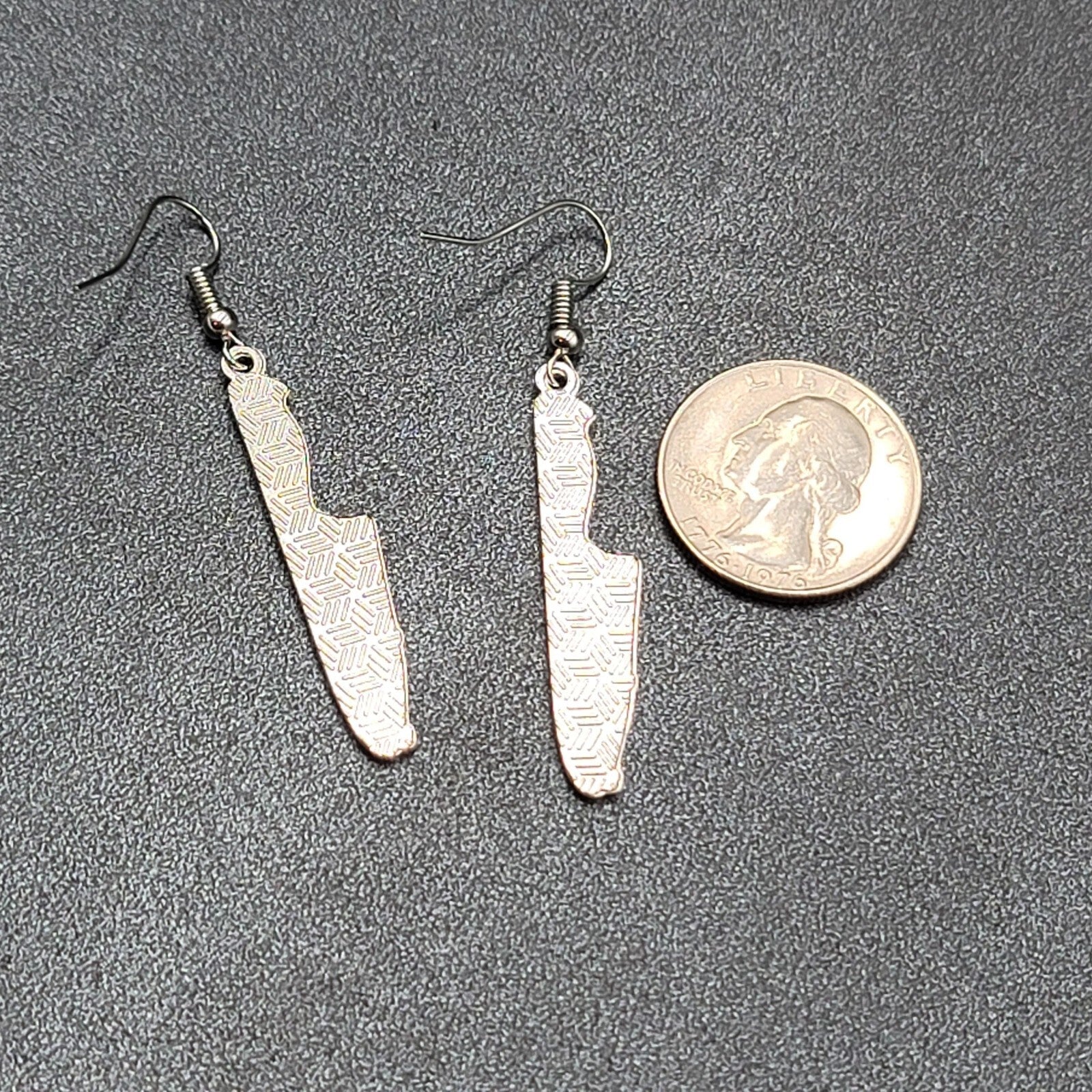 Killing It Pierced Earrings Bloody Dagger Halloween Spooky Dangle 1.75"