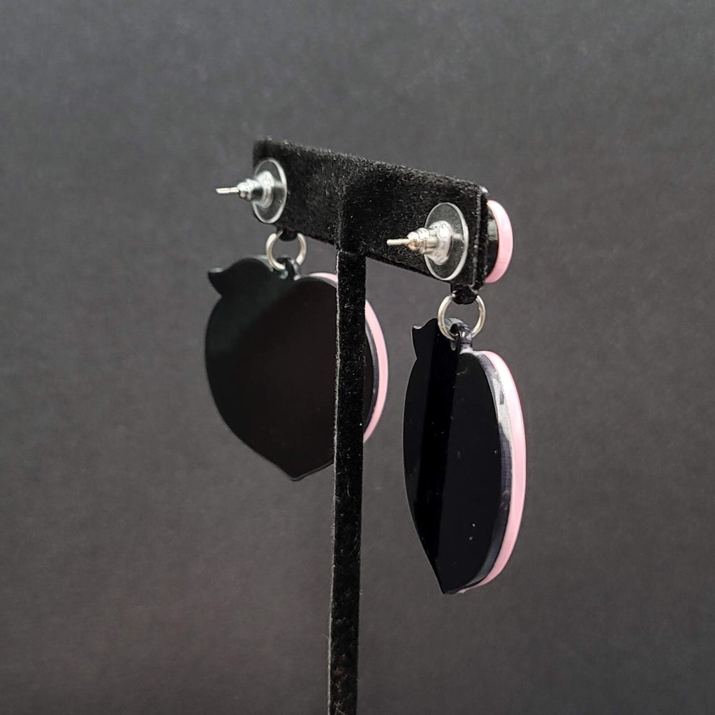 Pierced Earrings Pink Peach Large Statement Acrylic Dangle 2"
