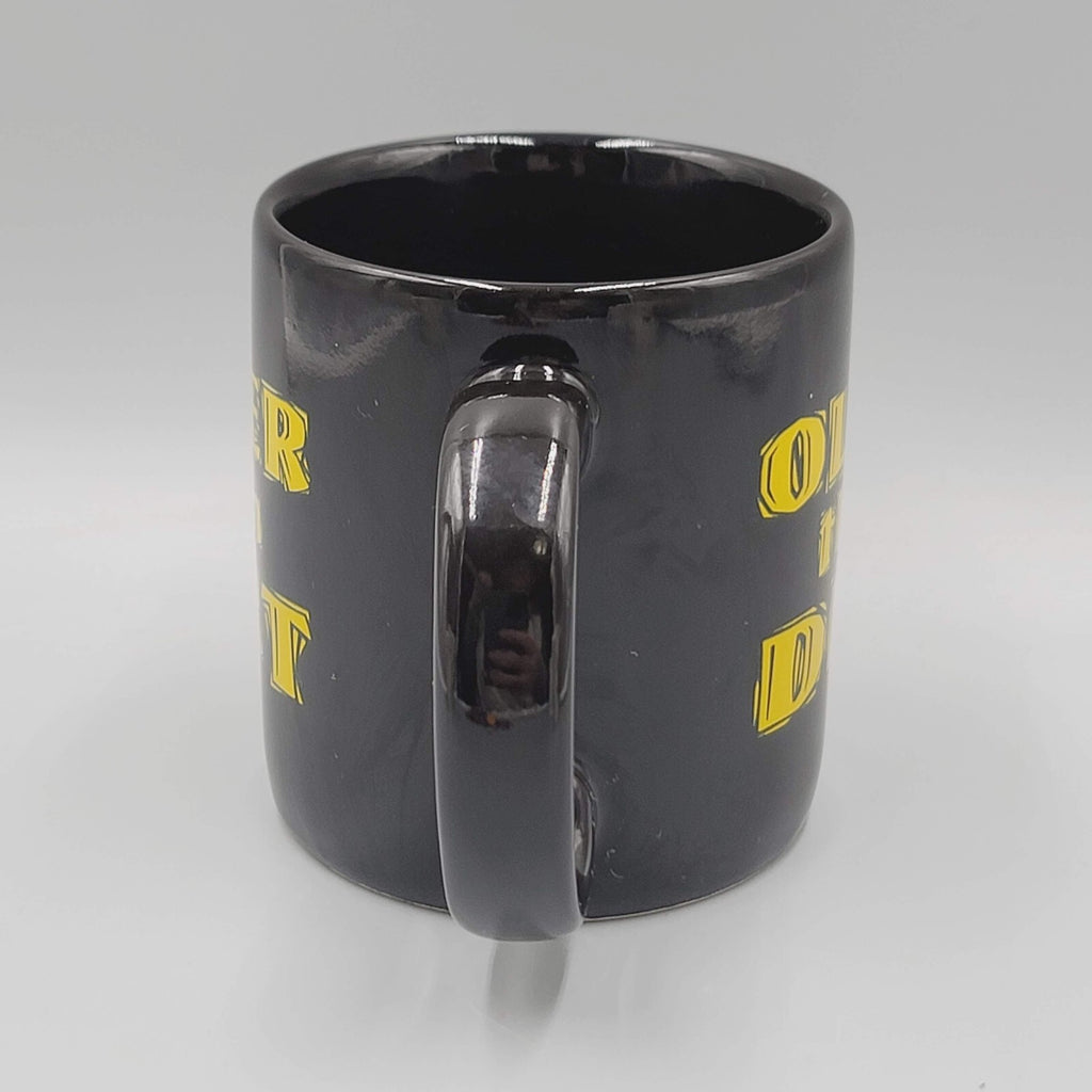 Older Than Dirt Coffee Mug Carlton Cards Stoneware Black Yellow
