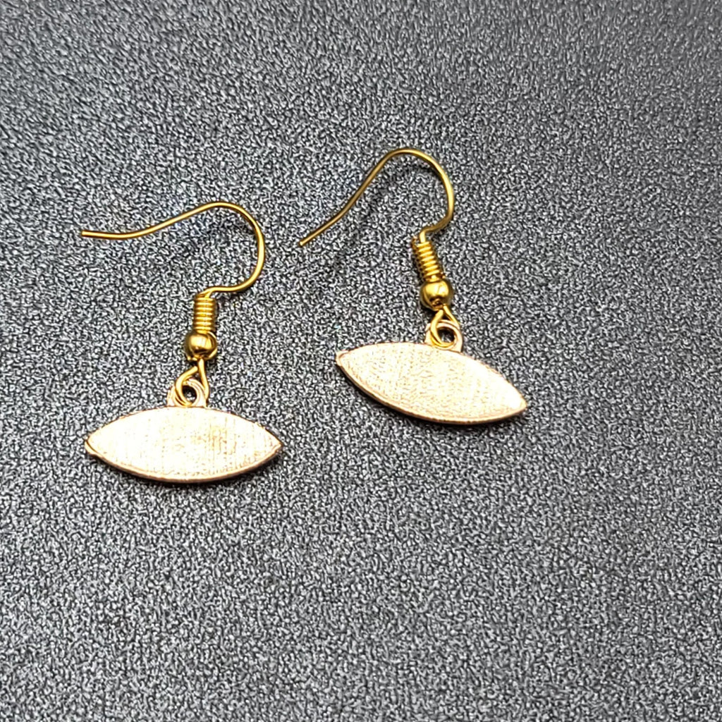 Pierced Earrings Gold tone Enamel Evil Eye Dangle 1/2"